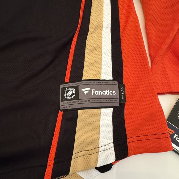 Anaheim Mighty Ducks Fanatics Breakaway Premier Jersey Black Orange Men's Large - Picture 5 of 8